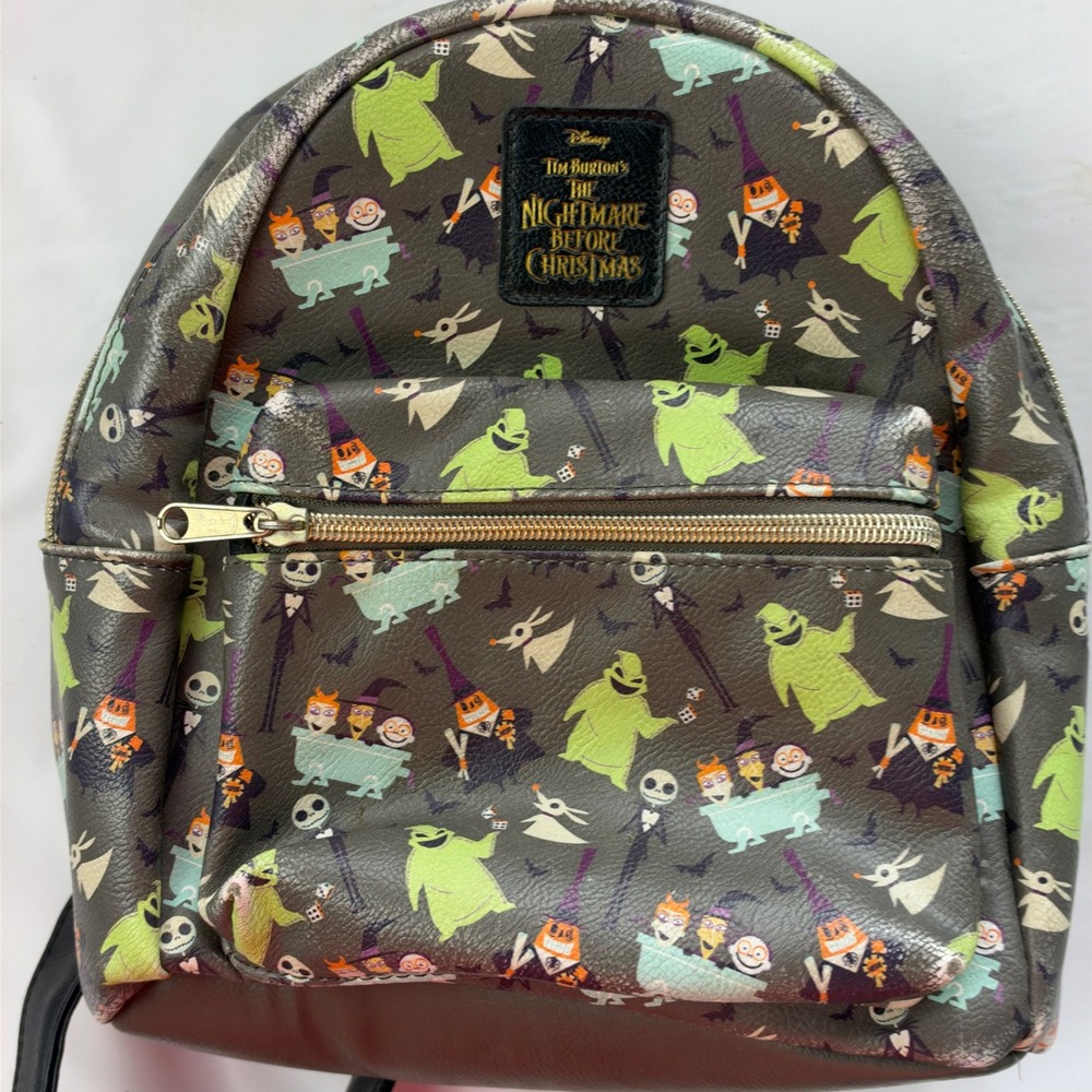 Disney Loungefly Nightmare Before Christmas Mini Backpack Gray Oogie Boogie AOP